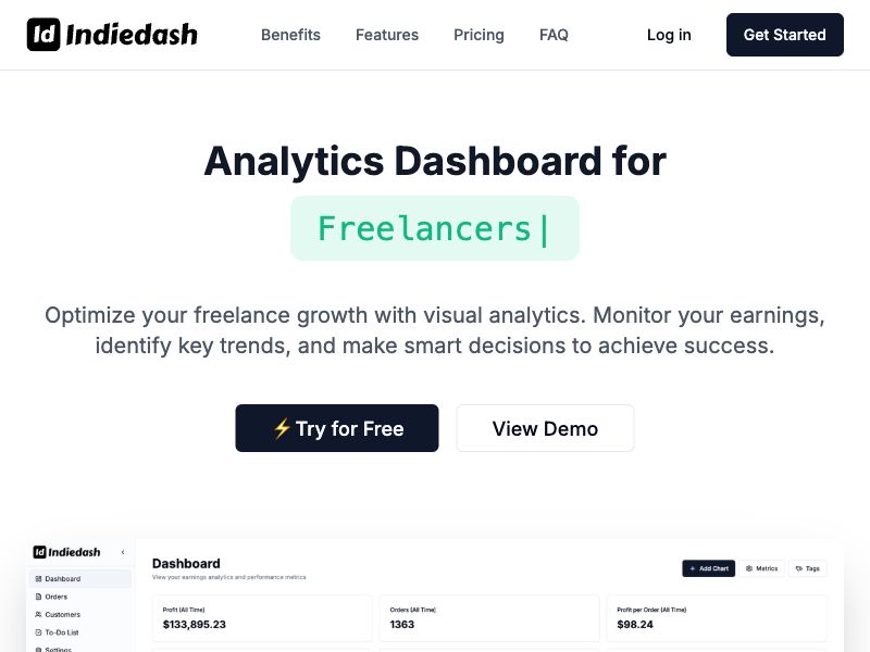 Indiedash – Track Your Freelance Success