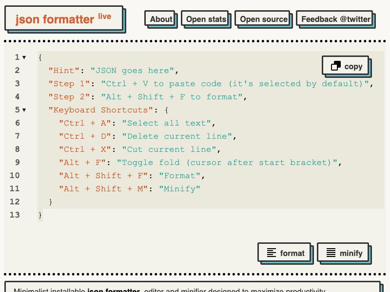 JSON Formatter Live