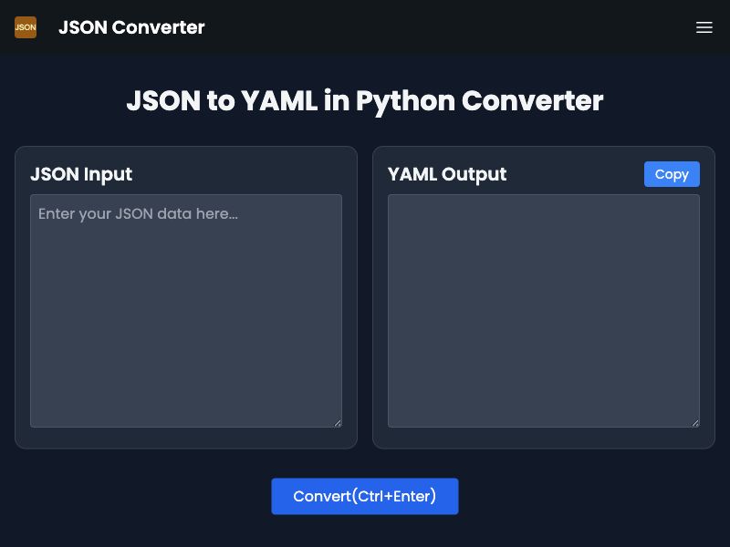 JSON to YAML Converter