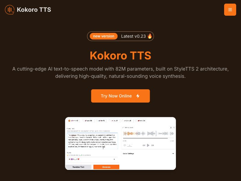 kokoro TTS Screenshot