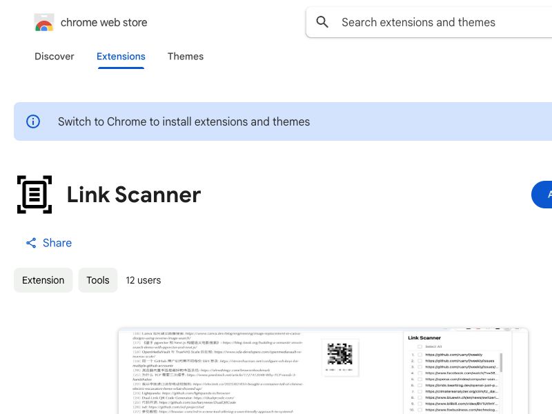 Link Scanner Screenshot