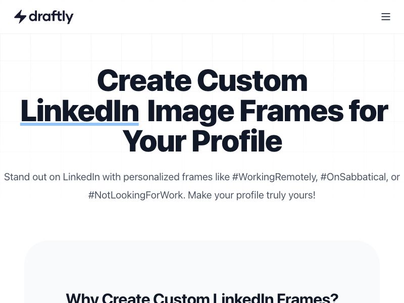 LinkedIn Profile Pic Frame Generator Screenshot