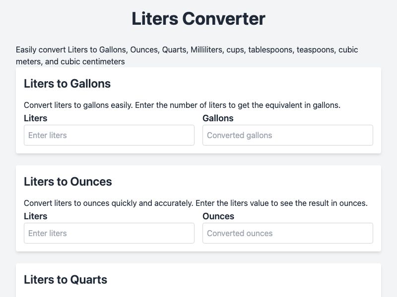 Liters converter