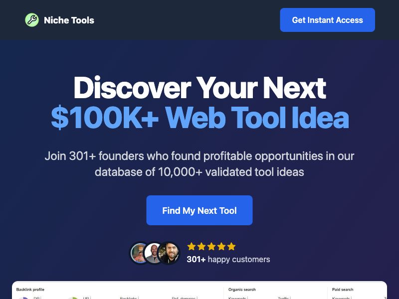 NIche Tools Screenshot