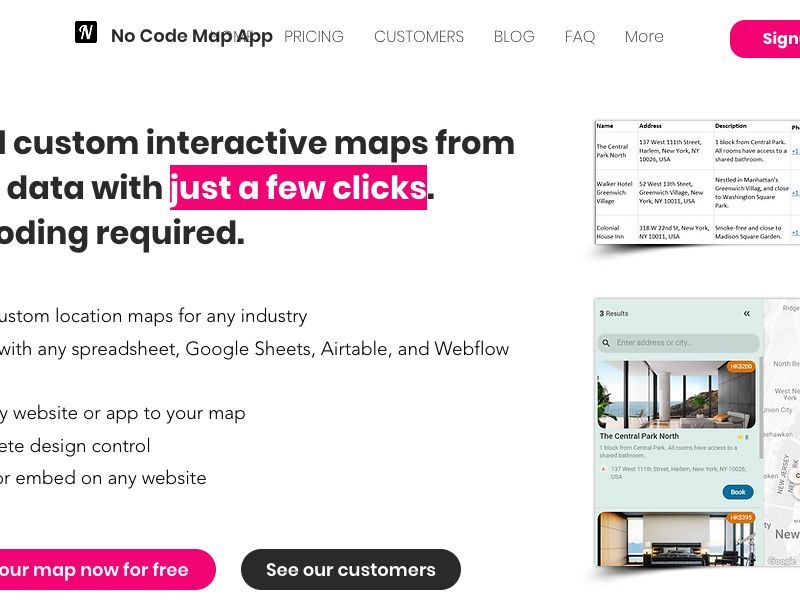 Nocode Map App