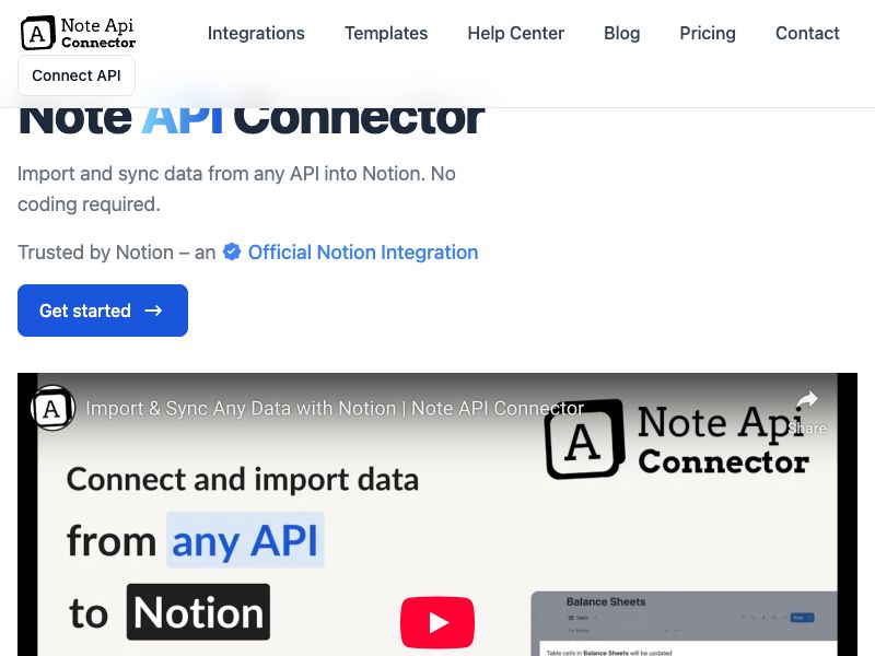 Note Api Connector Screenshot