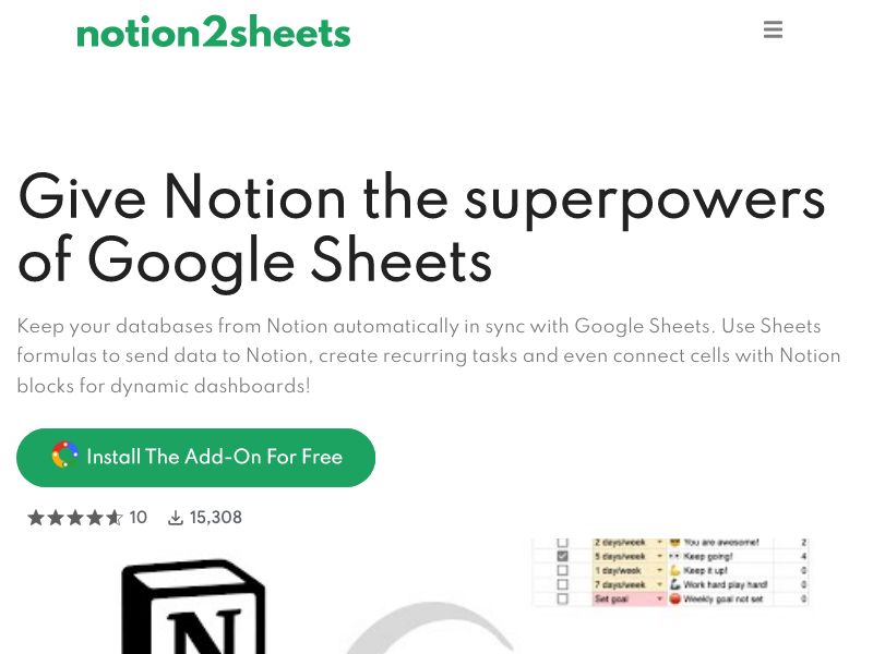 Notion2Sheets