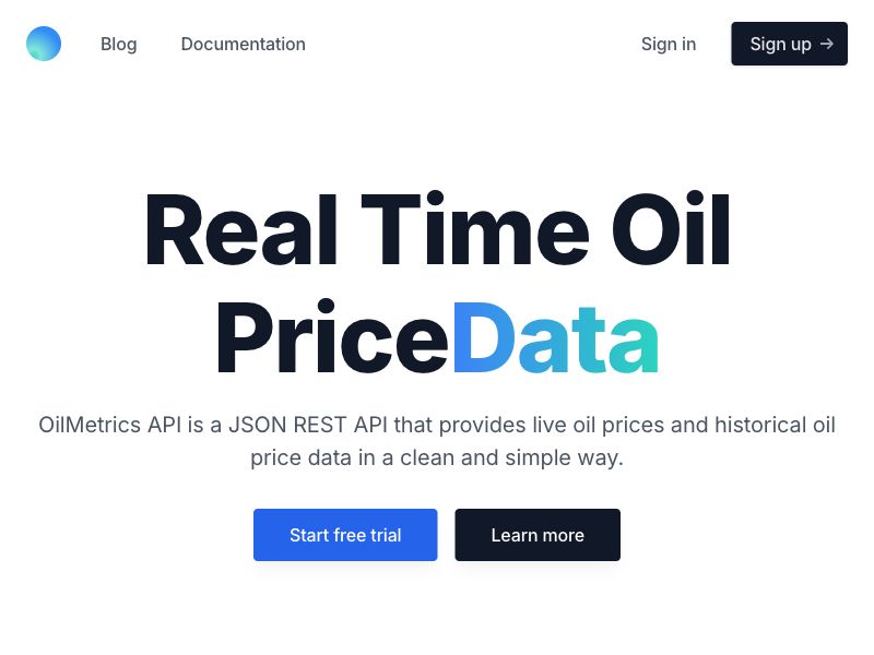 Oil Metrics API Screenshot