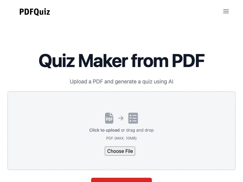 PDF2Quiz Screenshot