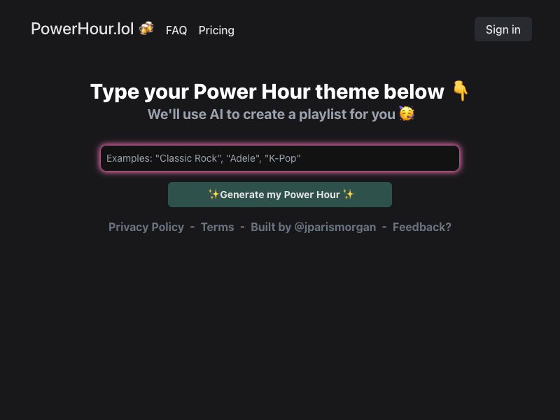 PowerHour.lol Screenshot