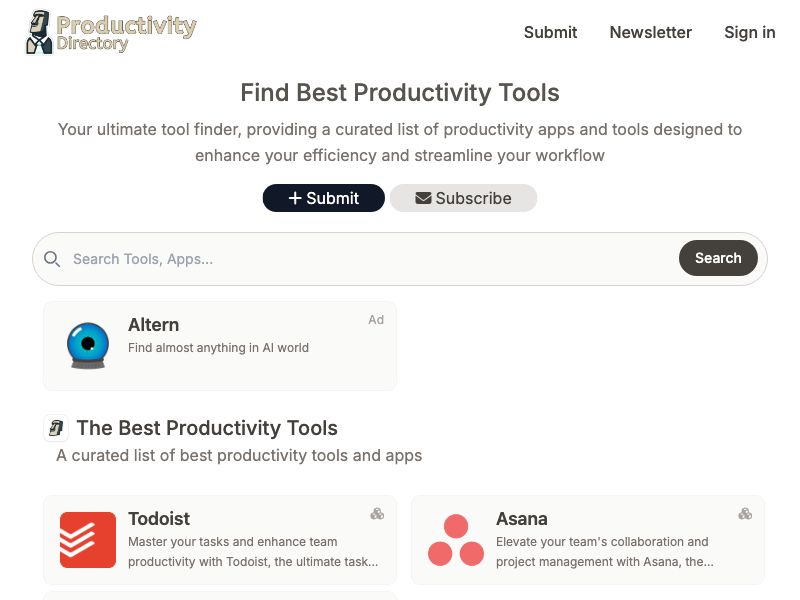 Productivity Directory