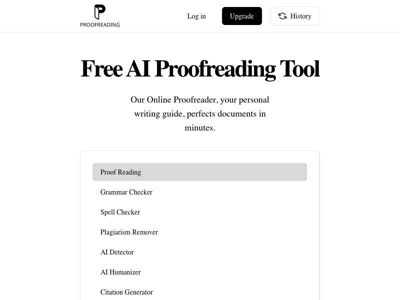 Proofreading AI Screenshot