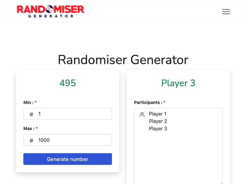 Randomiser Generator