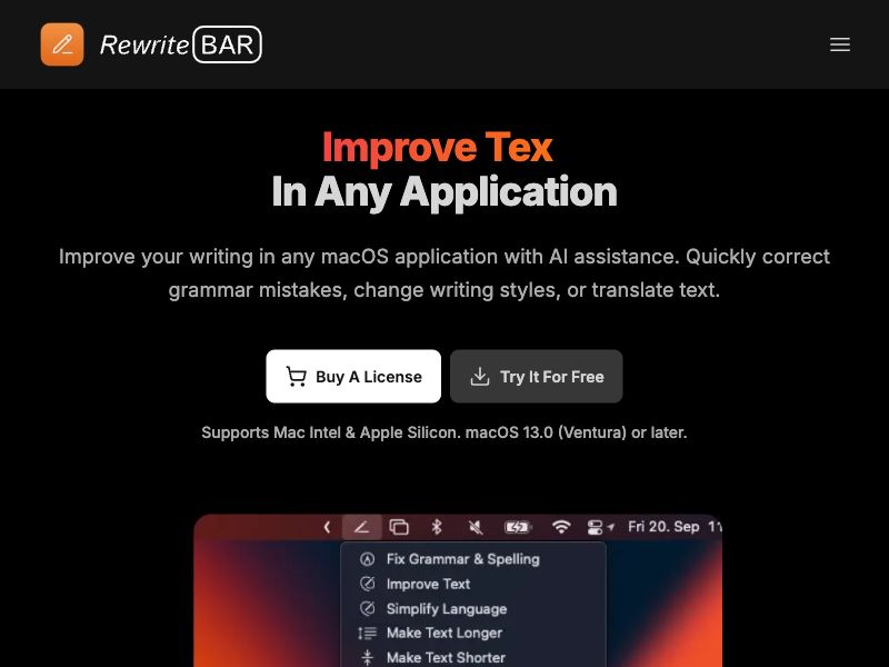 RewriteBar Screenshot