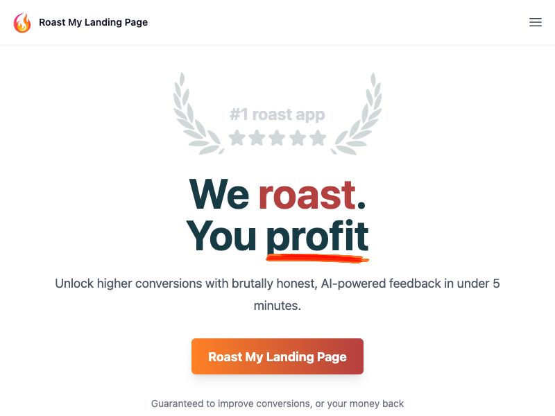 Roast My Landing Page Screenshot