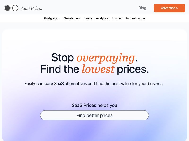 SaaS Prices Screenshot