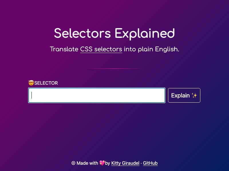 Selectors Explained