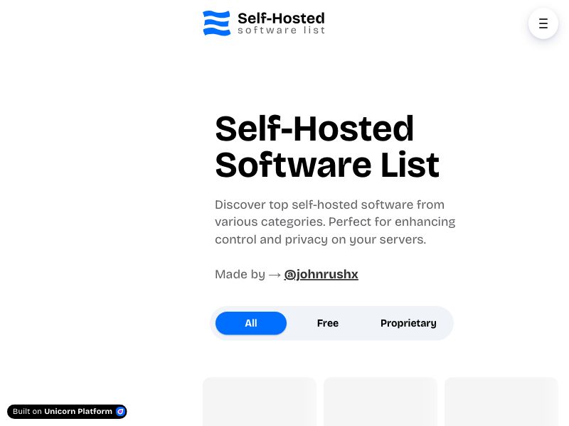 Self-Hosted Software List