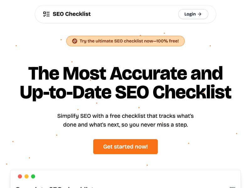 SEO Checklist Screenshot