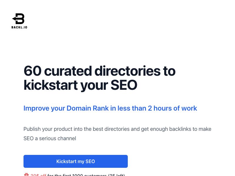 SEO Kickstarter Screenshot