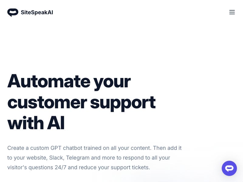 SiteSpeakAI Screenshot