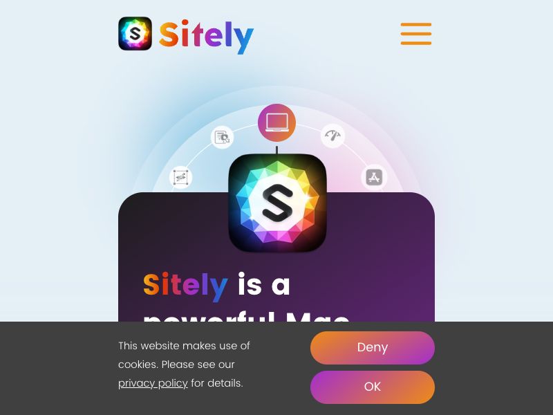 Sitely, Visual + AI Website Builder Screenshot