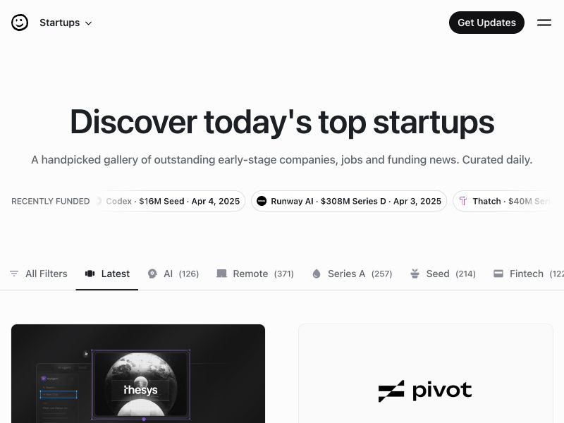 Startups Gallery Screenshot