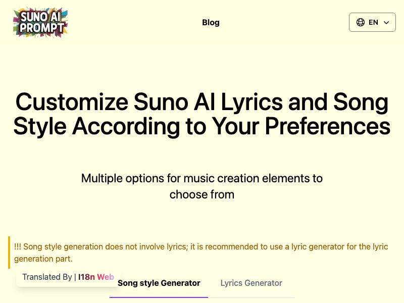 Suno Prompt Generator