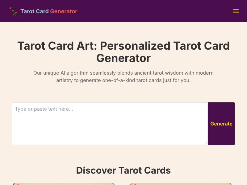 Tarot Card Generator