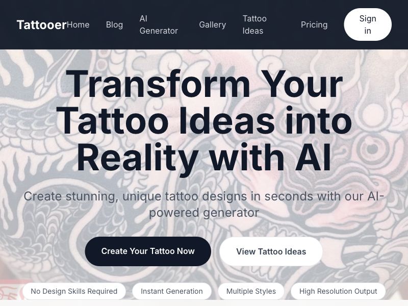 Tattooer - AI Tattoo Generator