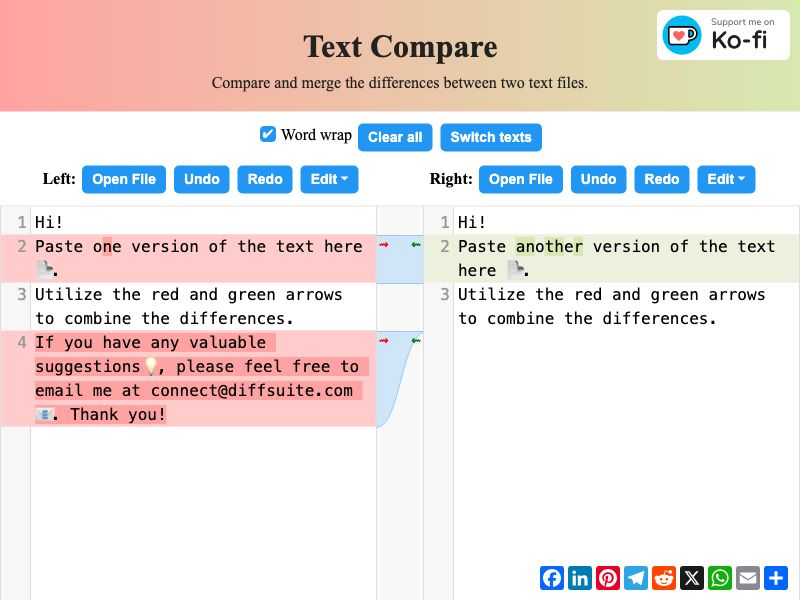 Text Compare & Merge Online