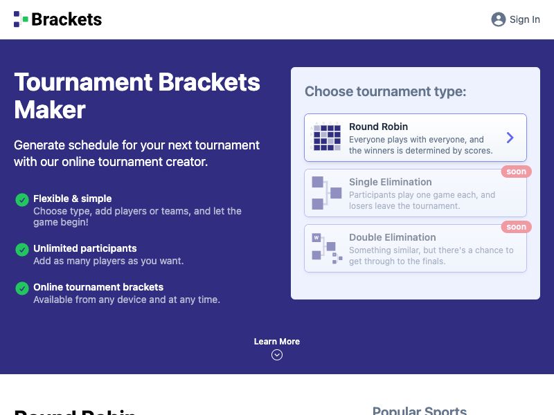 Tournaments bracket maker
