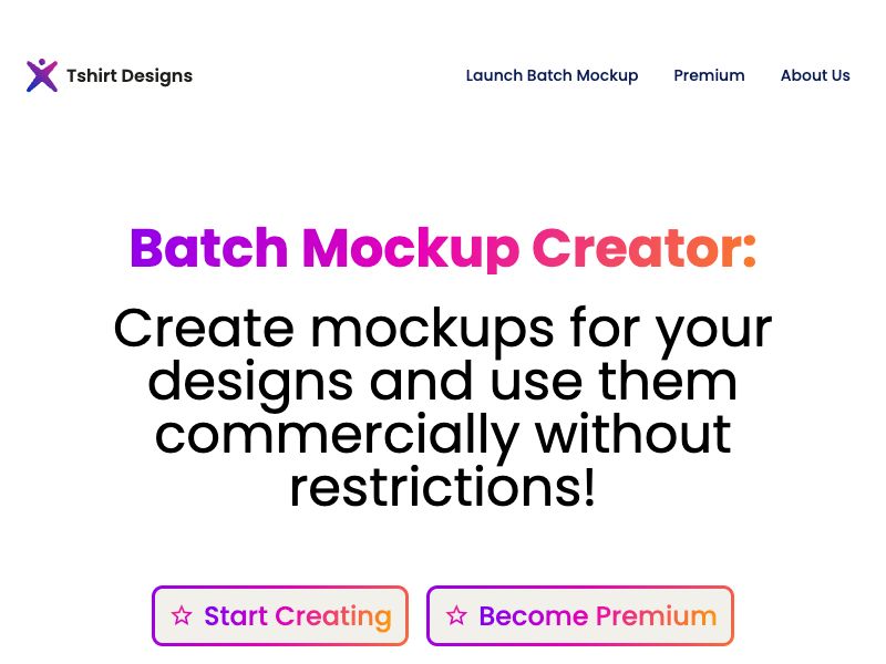 Tshirt Designs Mockup Generator Screenshot