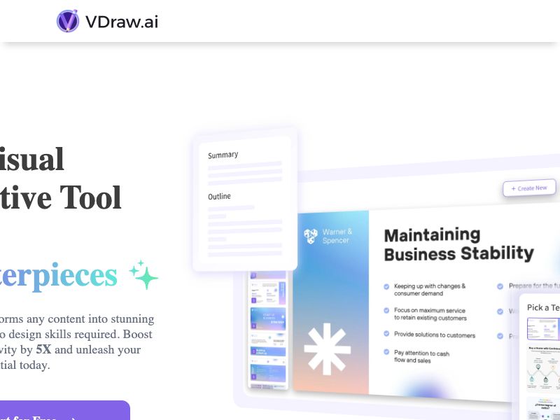 VDraw AI - Draw Ideas Through AI Visuals Screenshot