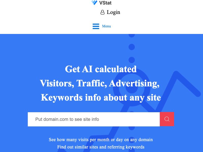 VStat-any domain visitor statistics Screenshot