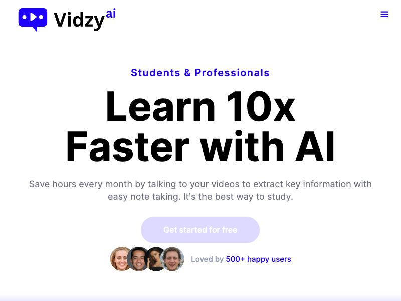 Vidzy AI Screenshot