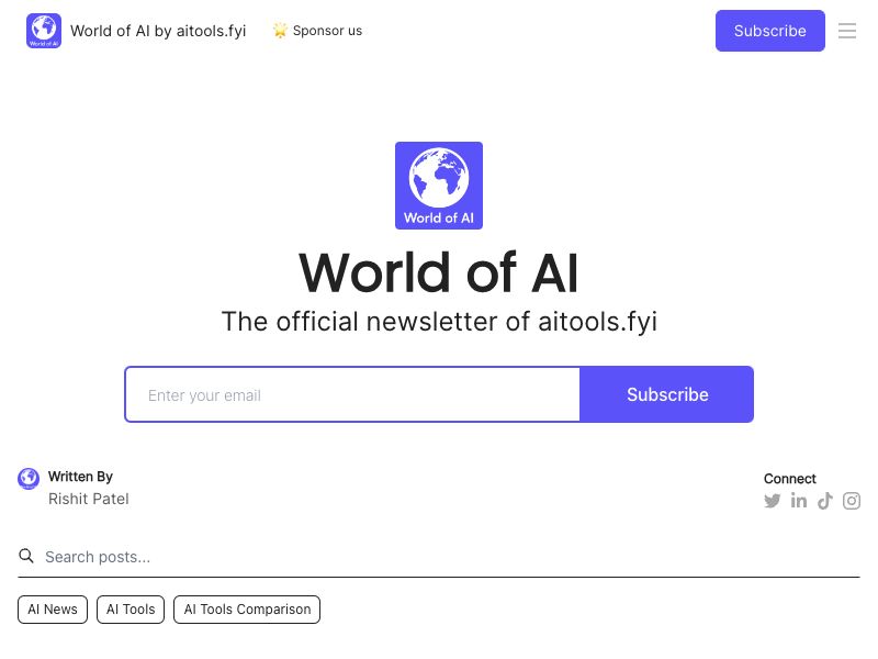 World of AI by aitools.fyi