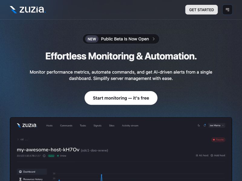 zuzia.app - AI-Powered Server Monitoring