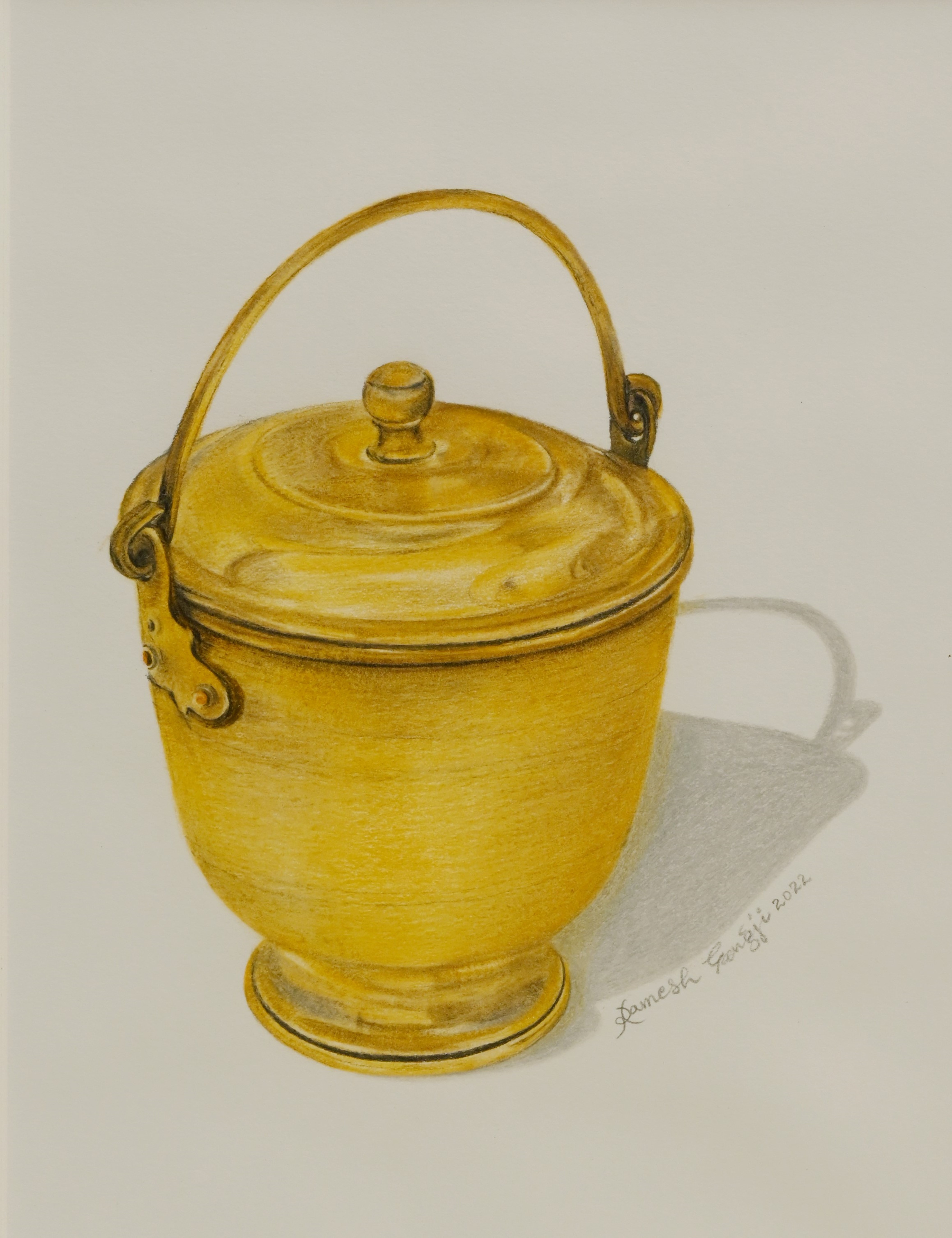 Brass Bucket with Lid