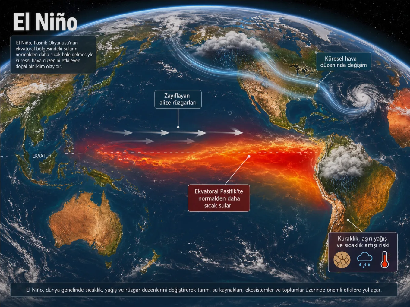 El Niño 2026: Pasifik’teki Isınma Türkiye İçin Ne Anlama Geliyor?