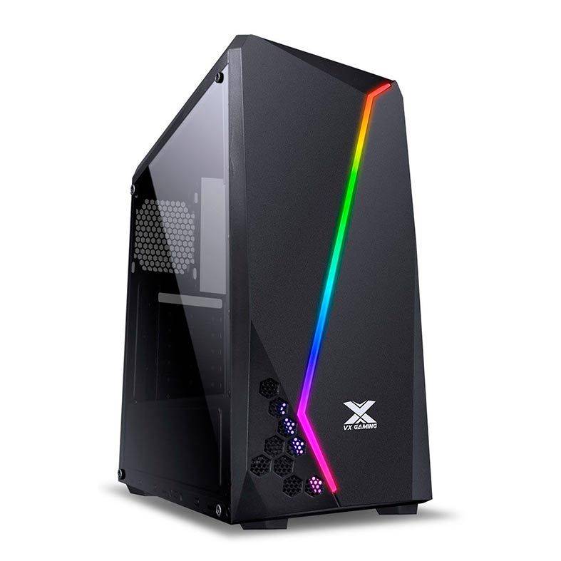 GABINETE GAMER VINIK VX GAMING LYNX PRETO COM LED RGB