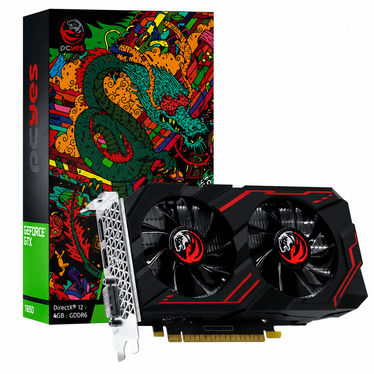 PLACA DE VIDEO PCYES GTX 1650 4GB GDDR6 128BITS DP/HDMI/DVI-D PA1650412820DR6