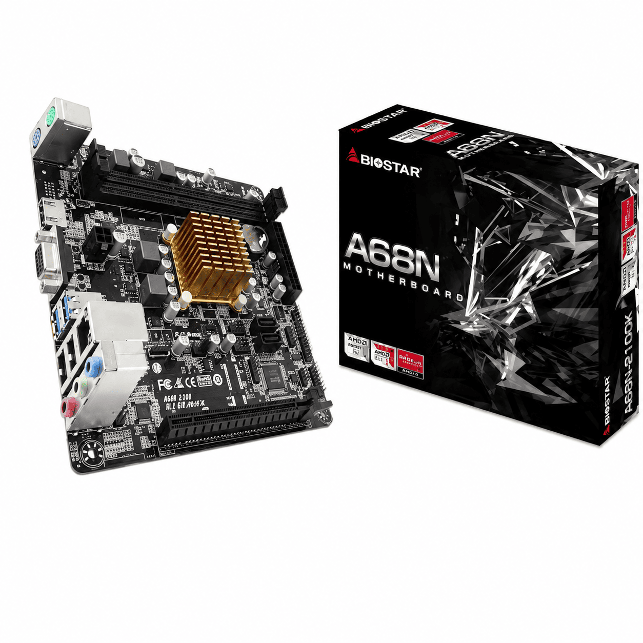 PLACA-MAE E PROCESSADOR INTEGRADO BIOSTAR A68N-2100K 2.0 AMD DDR3 V. 6.0