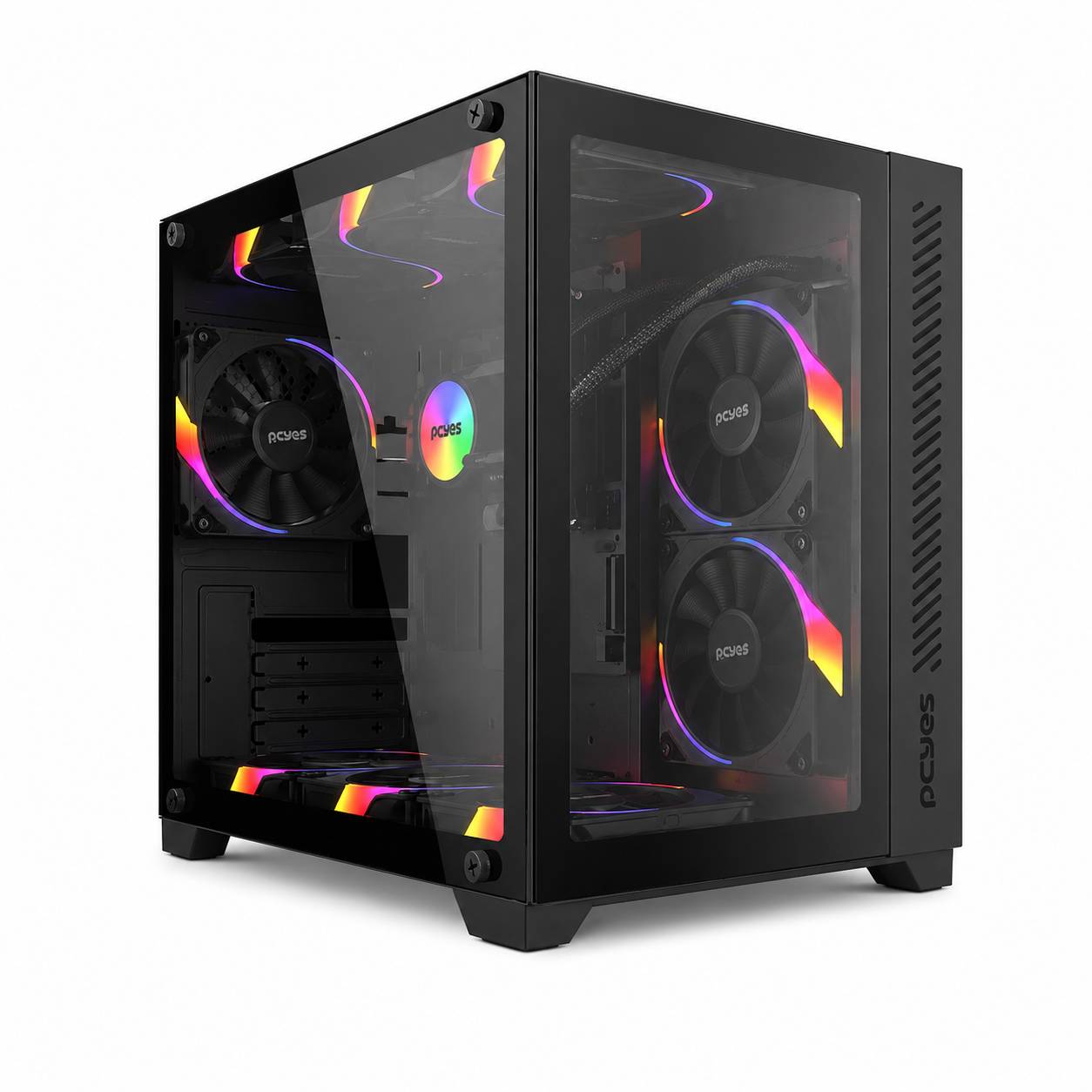 GABINETE GAMER PCYES FORCEFIELD BLACK VULCAN - GFFBVP