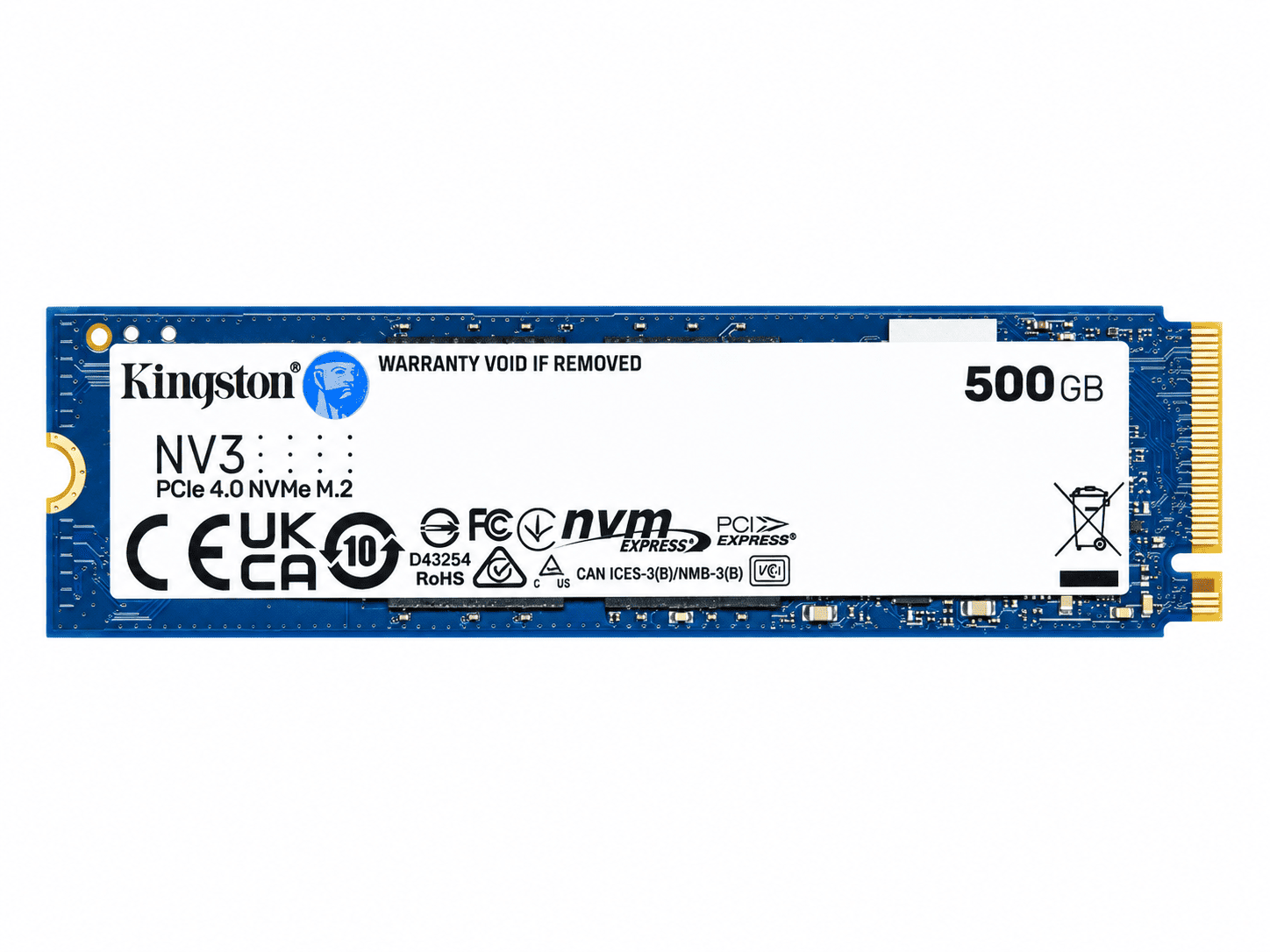 SSD M.2 PCIE NVME KINGSTON 500GB NV3 5000MB/s - 3000MB/s - SNV3S/500G