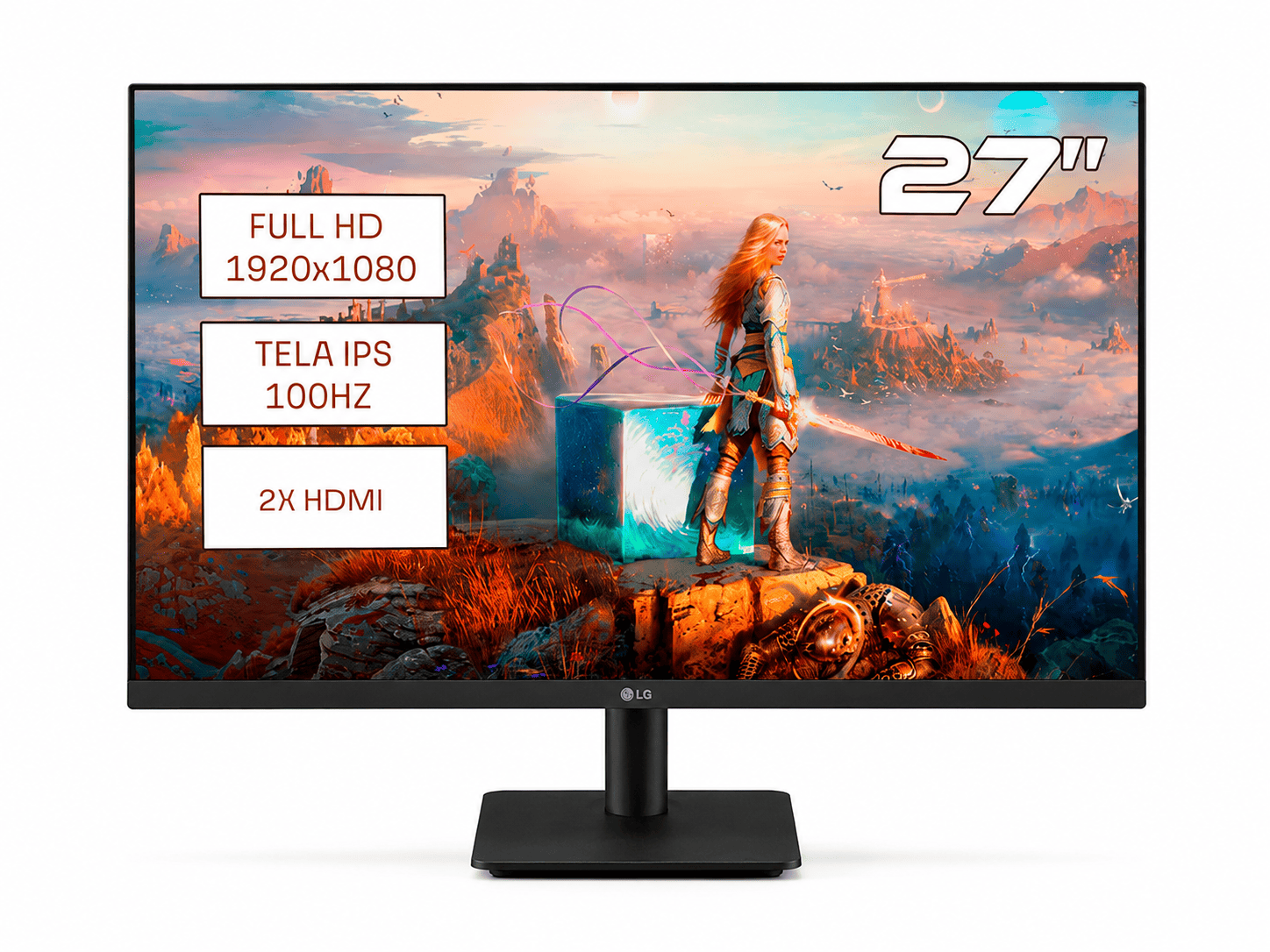 MONITOR GAMER LG 27" LED / FULL HD / VESA / IPS / HDMI - VGA / 100HZ / 27MS500 / PRETO