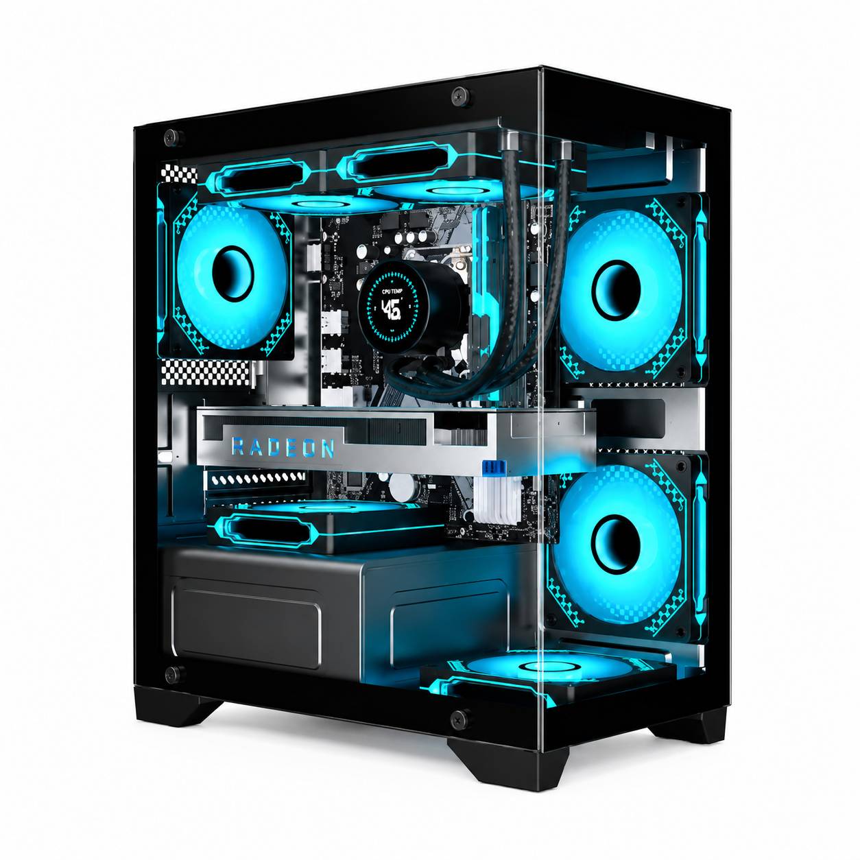 GABINETE GAMER K-MEX MICRO ATX POSEIDON 2 CG-01F9 PRETO