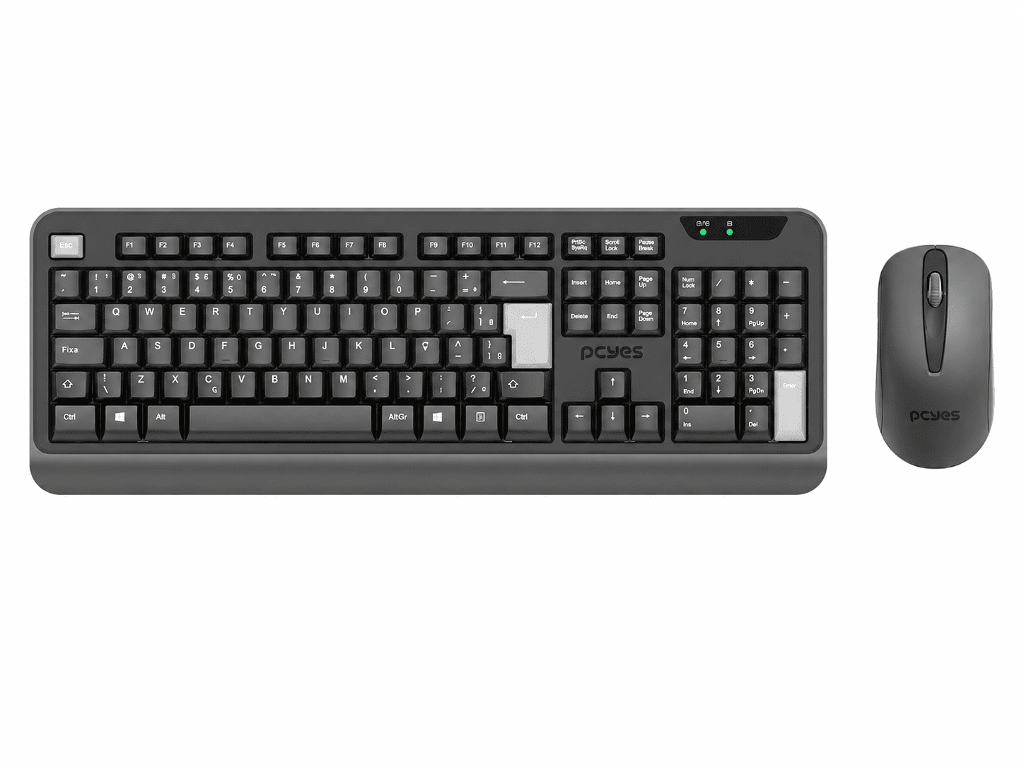 KIT TECLADO WIRELESS PCYES COMFORT PCOCWAB PRETO