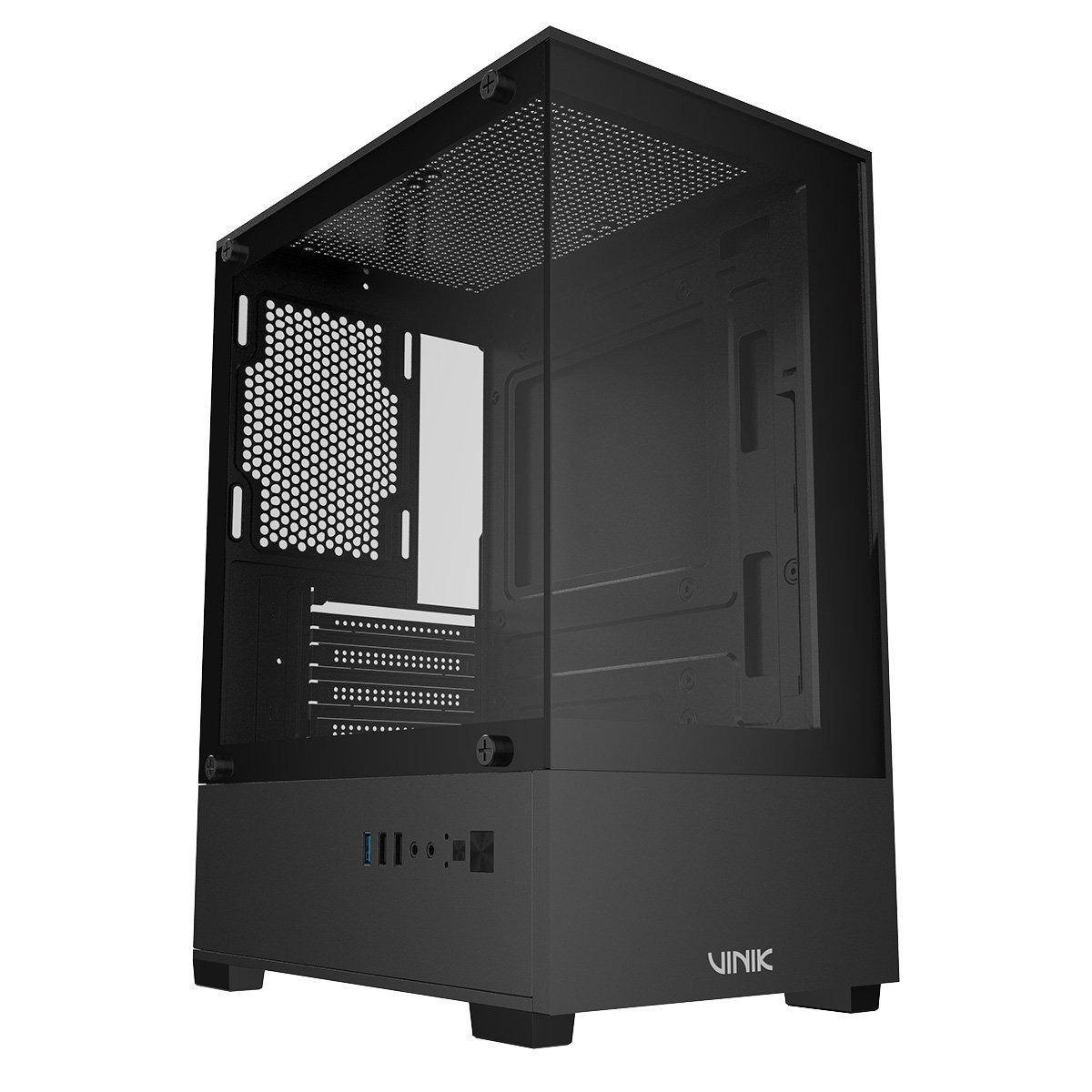 GABINETE GAMER VINIK G-SHIELD LATERAL VIDRO PRETO - GGGSBKV2