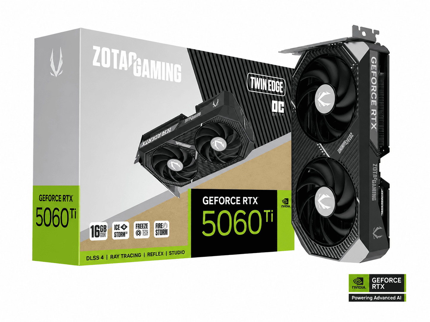 PLACA DE VIDEO ZOTAC RTX 5060 TI 16GB OC GDDRD7 128B TWIN EDGE 3xDP/HDMI ZT-B50620H-10M